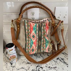 Jessica Simpson large tote with handles & long leather adjustable strap.